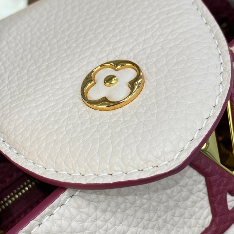 Replica Louis Vuitton Capucines Bb M59061 Eggshell/Lie De Vin Red - Image 9