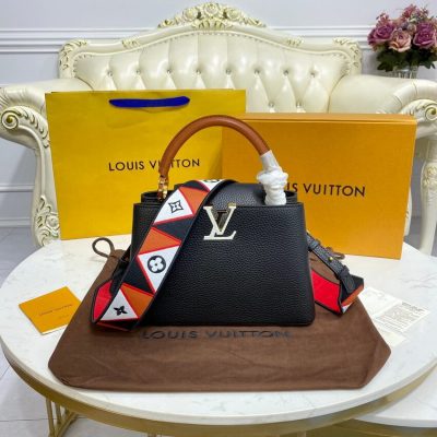 Alternative view of Replica Louis Vuitton Capucines Bb M59061 Noir/Rouge