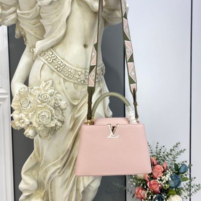 Alternative view of Replica Louis Vuitton Capucines Bb M59061 Rose/Beige