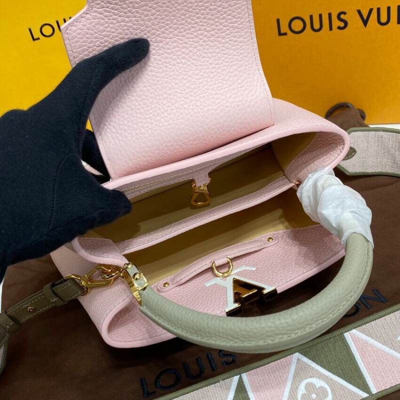 Replica Louis Vuitton Capucines Bb M59061 Rose/Beige - Image 13