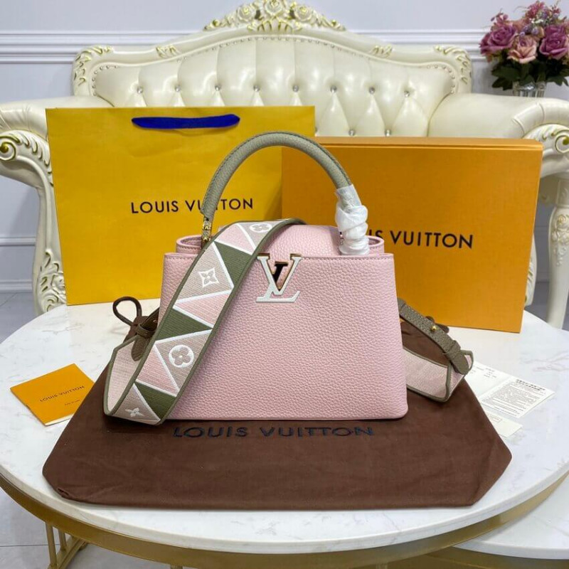 Replica Louis Vuitton Capucines Bb M59061 Rose/Beige - Image 3