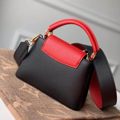 Alternative view of Replica Louis Vuitton Capucines Mini M56071 Black/Red