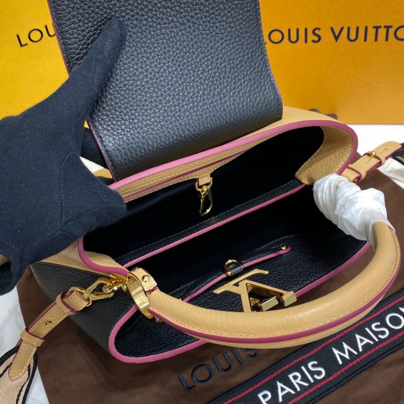 Replica Louis Vuitton Capucines Mm M58608 Black/Arizona Beige - Image 13