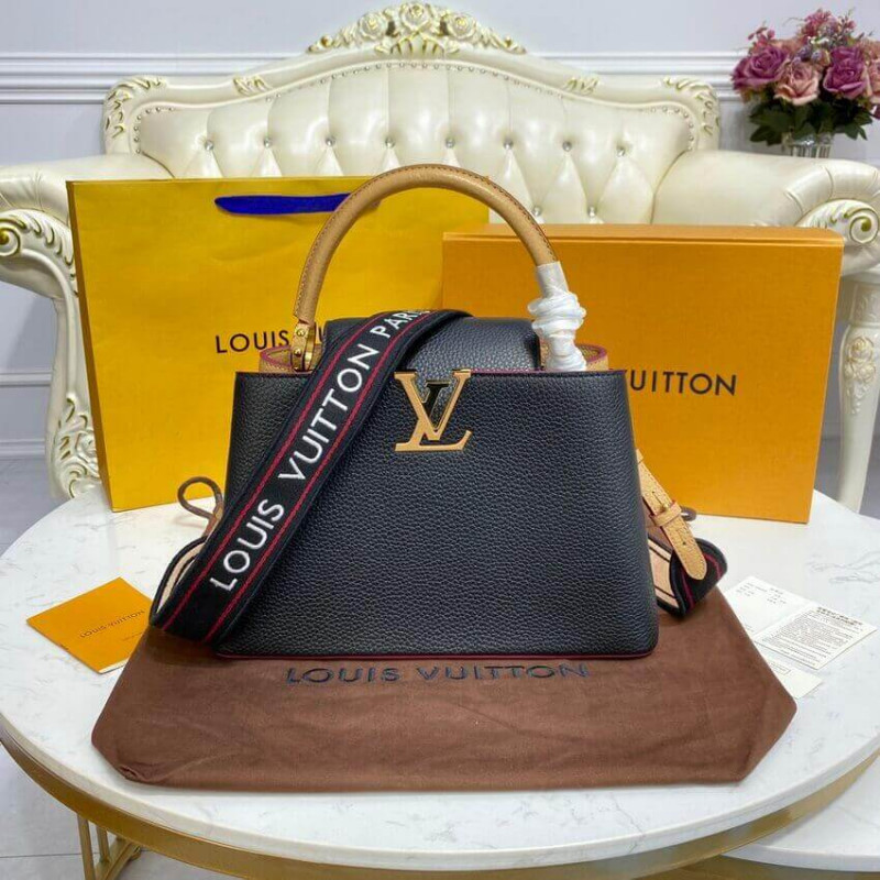 Replica Louis Vuitton Capucines Mm M58608 Black/Arizona Beige - Image 3