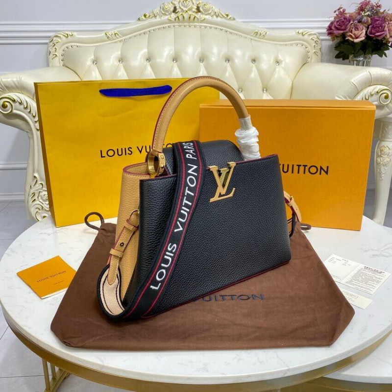 Replica Louis Vuitton Capucines Mm M58608 Black/Arizona Beige - Image 4