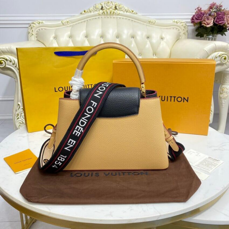 Replica Louis Vuitton Capucines Mm M58608 Black/Arizona Beige - Image 5