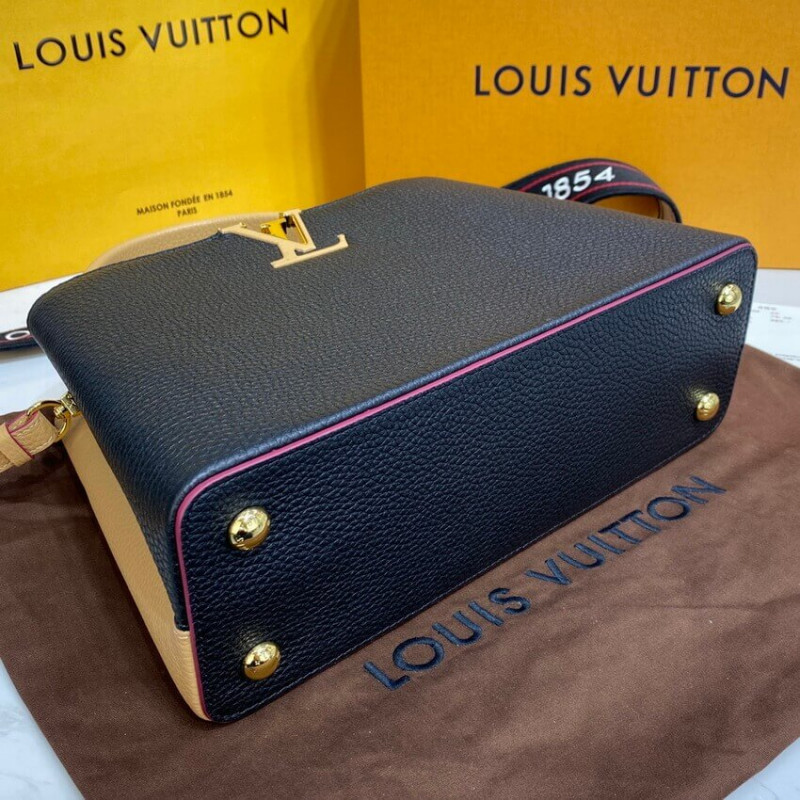 Replica Louis Vuitton Capucines Mm M58608 Black/Arizona Beige - Image 6