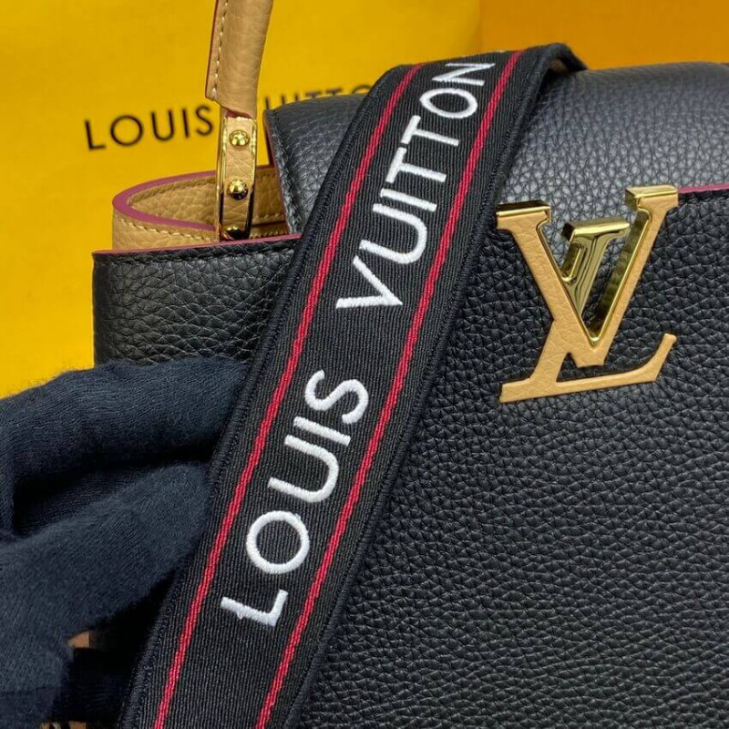 Replica Louis Vuitton Capucines Mm M58608 Black/Arizona Beige - Image 7