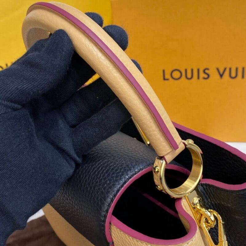 Replica Louis Vuitton Capucines Mm M58608 Black/Arizona Beige - Image 8