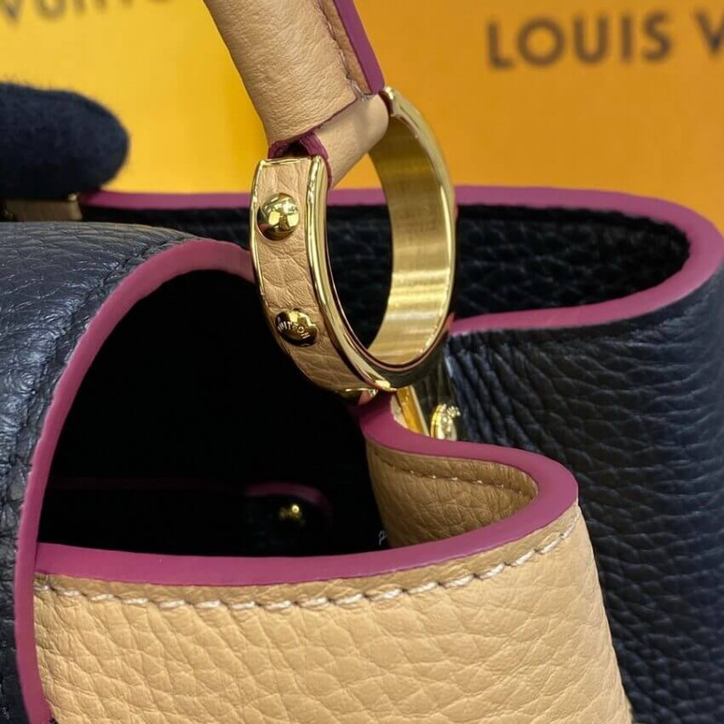Replica Louis Vuitton Capucines Mm M58608 Black/Arizona Beige - Image 9