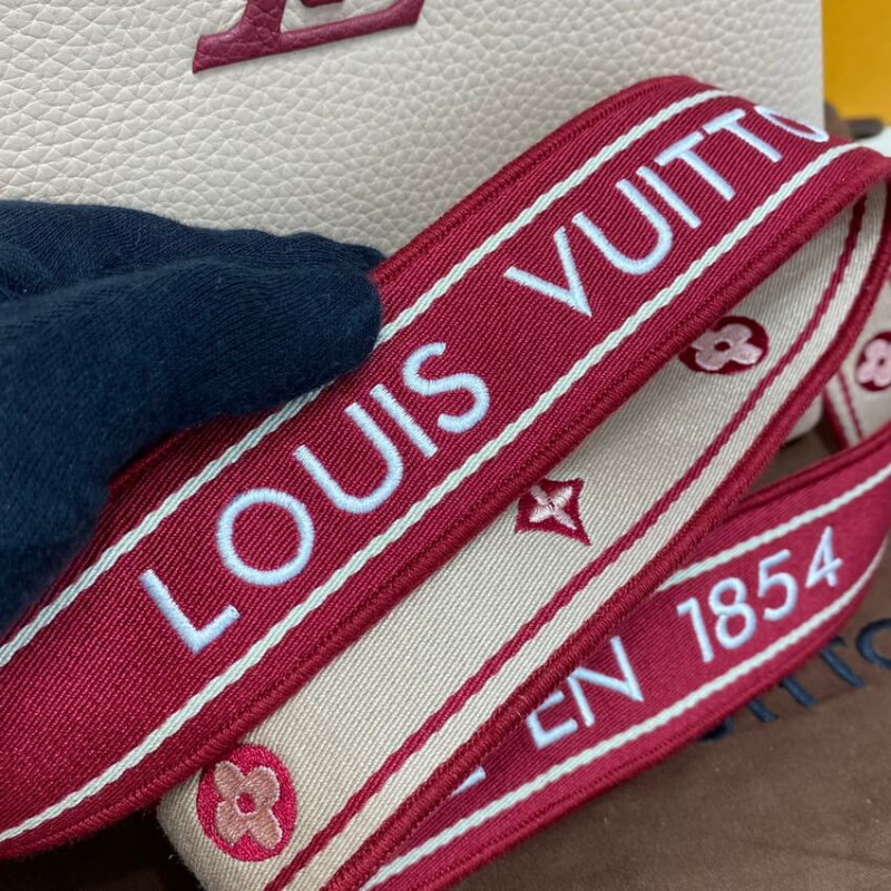 Replica Louis Vuitton Capucines Mm M58610 Eggshell/Lie De Vin Red - Image 11