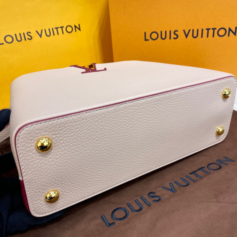 Replica Louis Vuitton Capucines Mm M58610 Eggshell/Lie De Vin Red - Image 6
