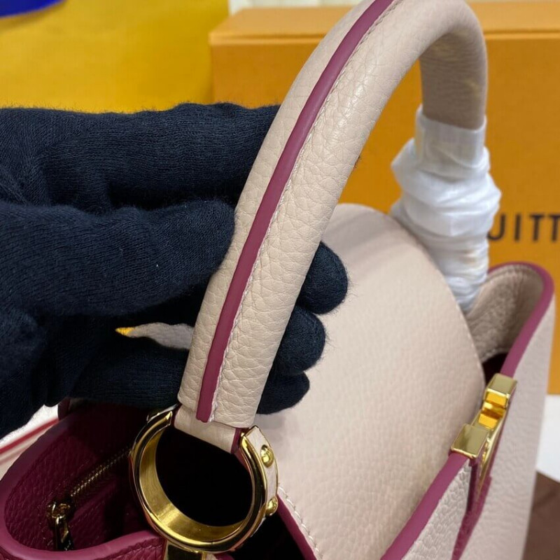 Replica Louis Vuitton Capucines Mm M58610 Eggshell/Lie De Vin Red - Image 7