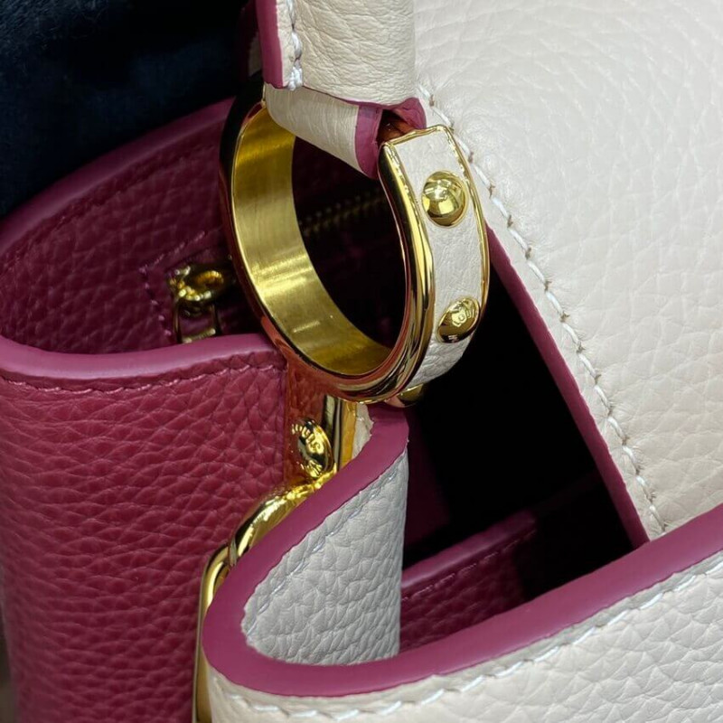 Replica Louis Vuitton Capucines Mm M58610 Eggshell/Lie De Vin Red - Image 8