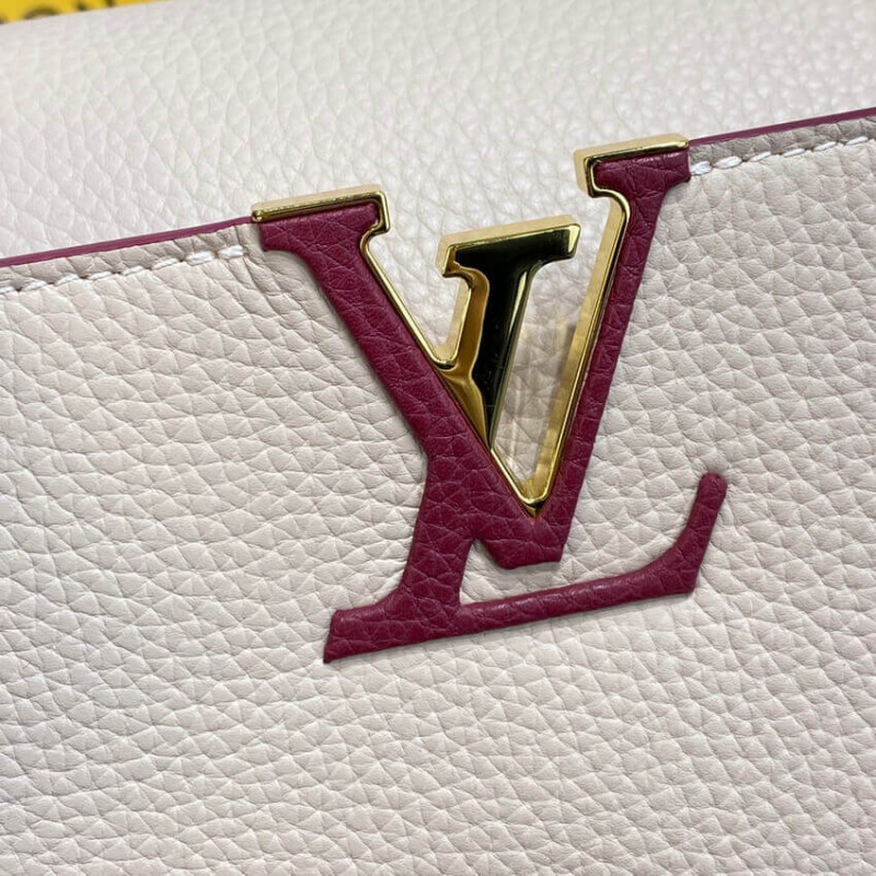 Replica Louis Vuitton Capucines Mm M58610 Eggshell/Lie De Vin Red - Image 9