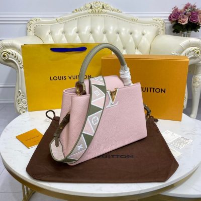 Alternative view of Replica Louis Vuitton Capucines Mm M59020 Rose/Beige