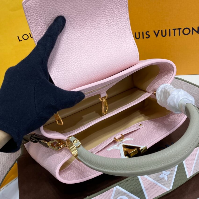 Replica Louis Vuitton Capucines Mm M59020 Rose/Beige - Image 11