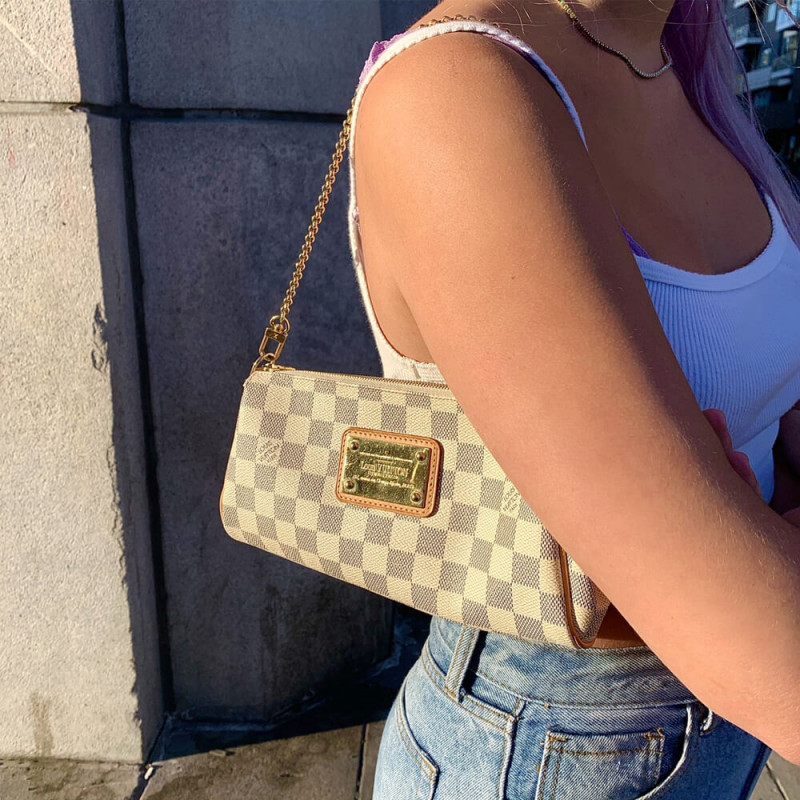 Replica Louis Vuitton Damier Azur Canvas Eva Clutch N55214 - Image 3