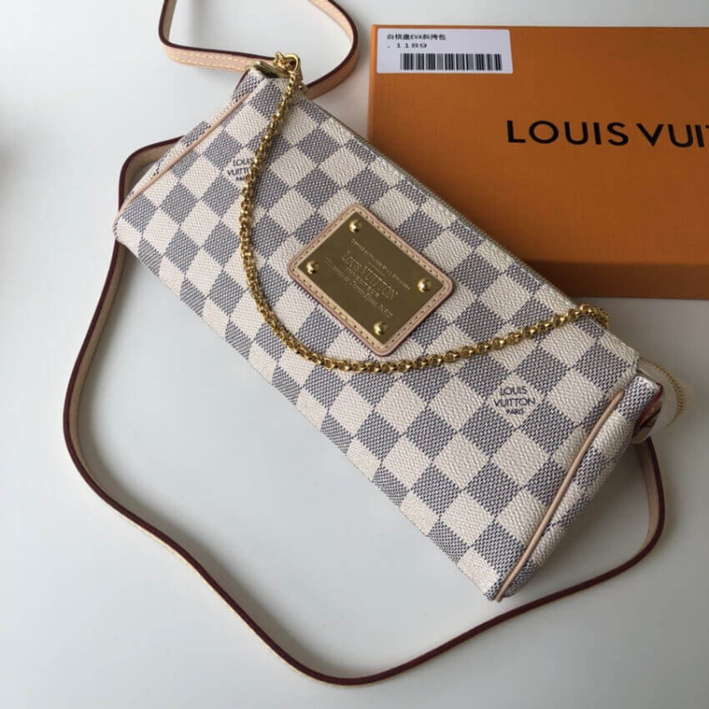 Replica Louis Vuitton Damier Azur Canvas Eva Clutch N55214 - Image 7