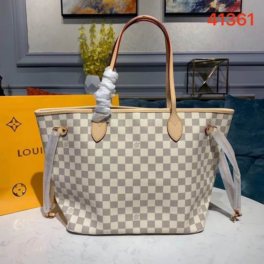 Replica Louis Vuitton Damier Azur Canvas Neverfull Mm N41361 - Image 4