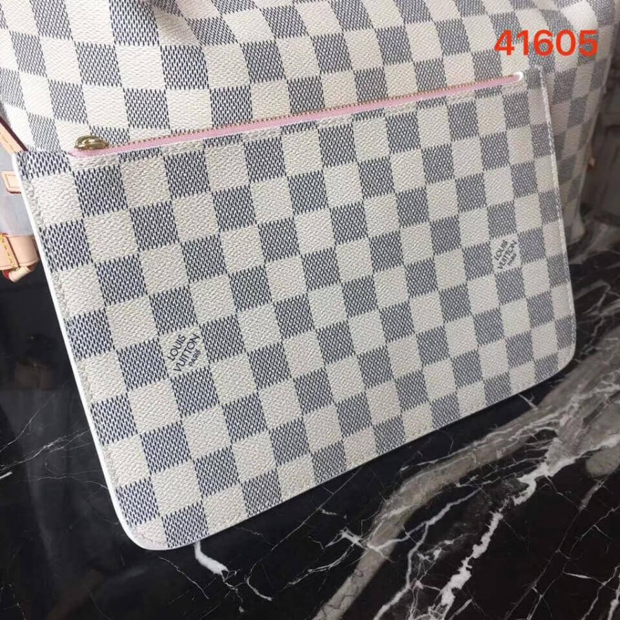 Replica Louis Vuitton Damier Azur Canvas Neverfull Mm N41605 Pink - Image 5