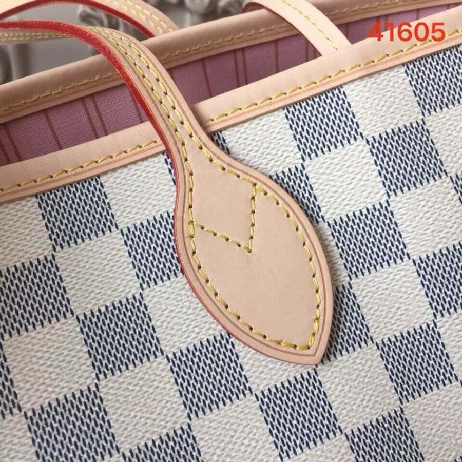 Replica Louis Vuitton Damier Azur Canvas Neverfull Mm N41605 Pink - Image 6