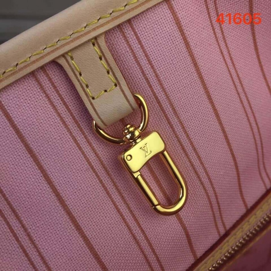 Replica Louis Vuitton Damier Azur Canvas Neverfull Mm N41605 Pink - Image 8
