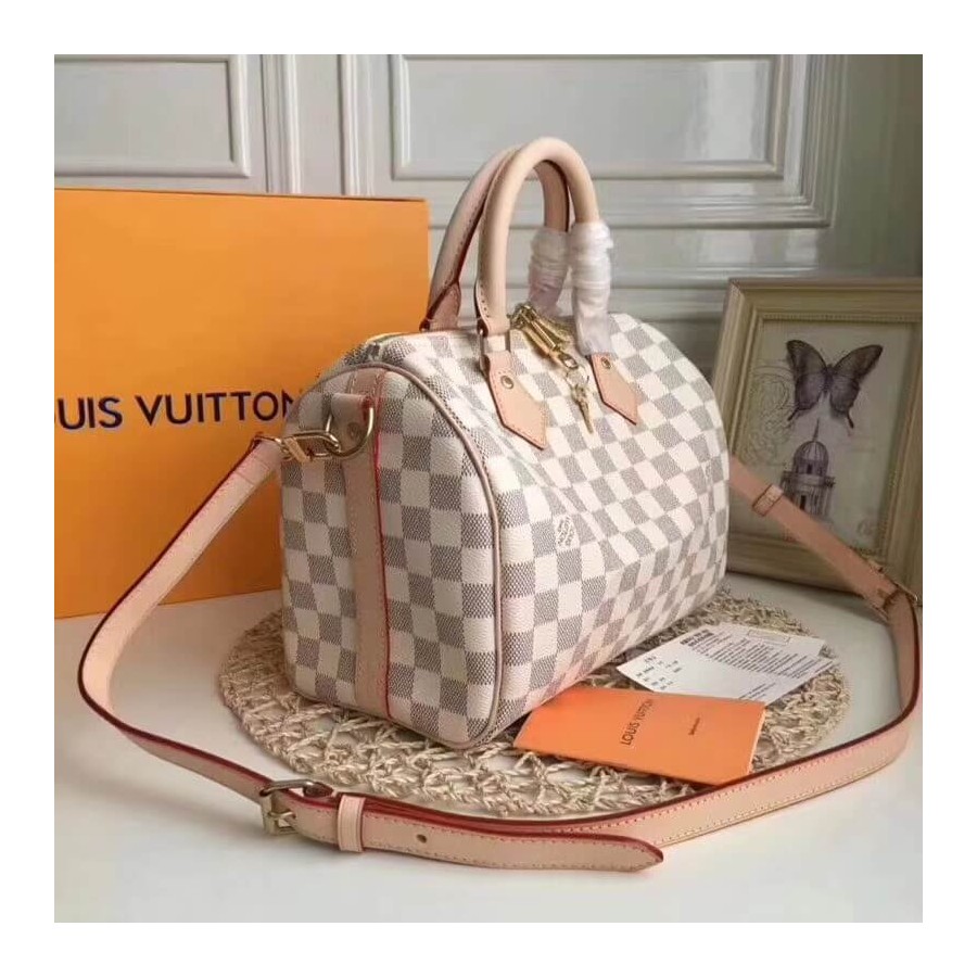Replica Louis Vuitton Damier Azur Canvas Speedy Bandouliere 25 N41374 - Image 3