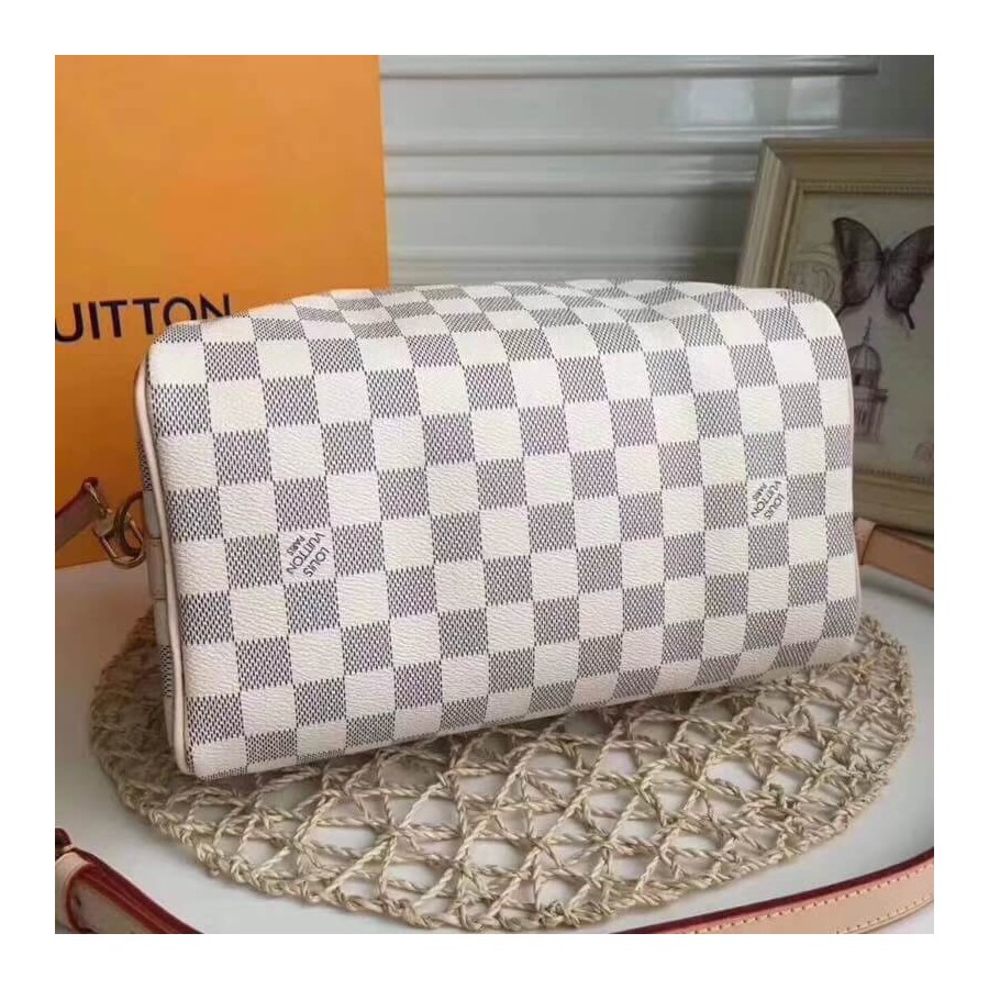 Replica Louis Vuitton Damier Azur Canvas Speedy Bandouliere 25 N41374 - Image 5