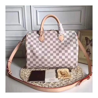Alternative view of Replica Louis Vuitton Damier Azur Canvas Speedy Bandouliere 30 N41373