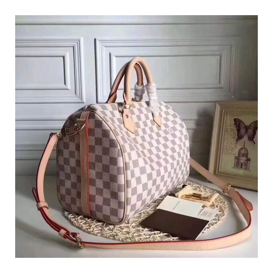 Replica Louis Vuitton Damier Azur Canvas Speedy Bandouliere 30 N41373 - Image 3