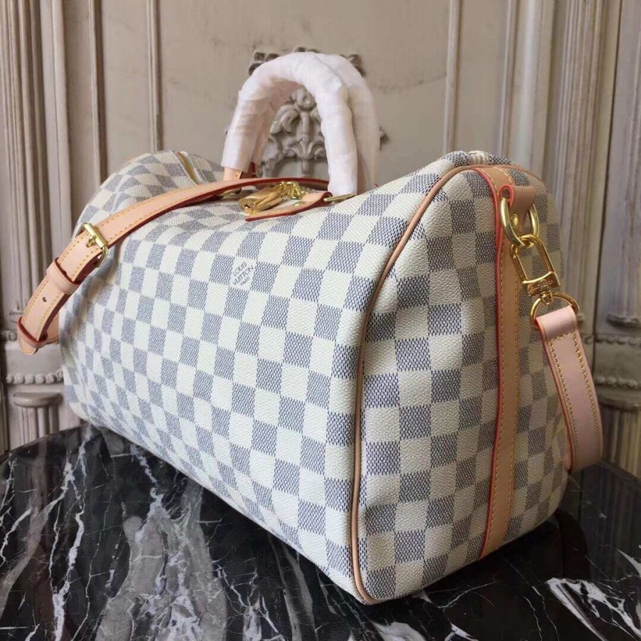 Replica Louis Vuitton Damier Azur Canvas Speedy Bandouliere 35 N41372 - Image 3