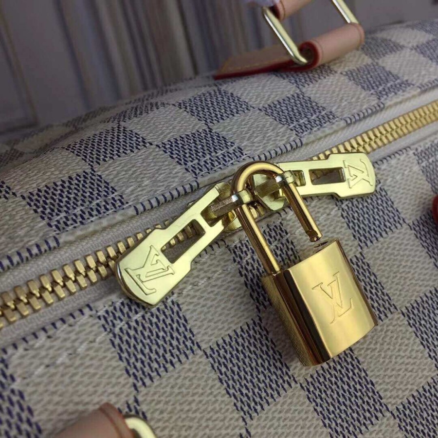Replica Louis Vuitton Damier Azur Canvas Speedy Bandouliere 35 N41372 - Image 4