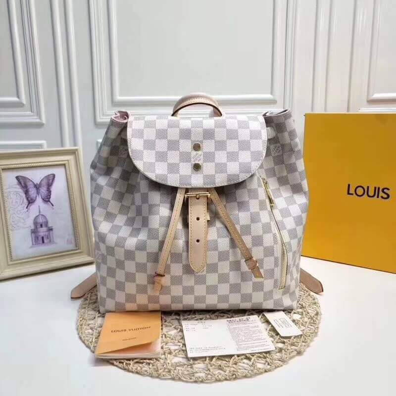 Replica Louis Vuitton Damier Azur Canvas Sperone Backpack N41578 - Image 3