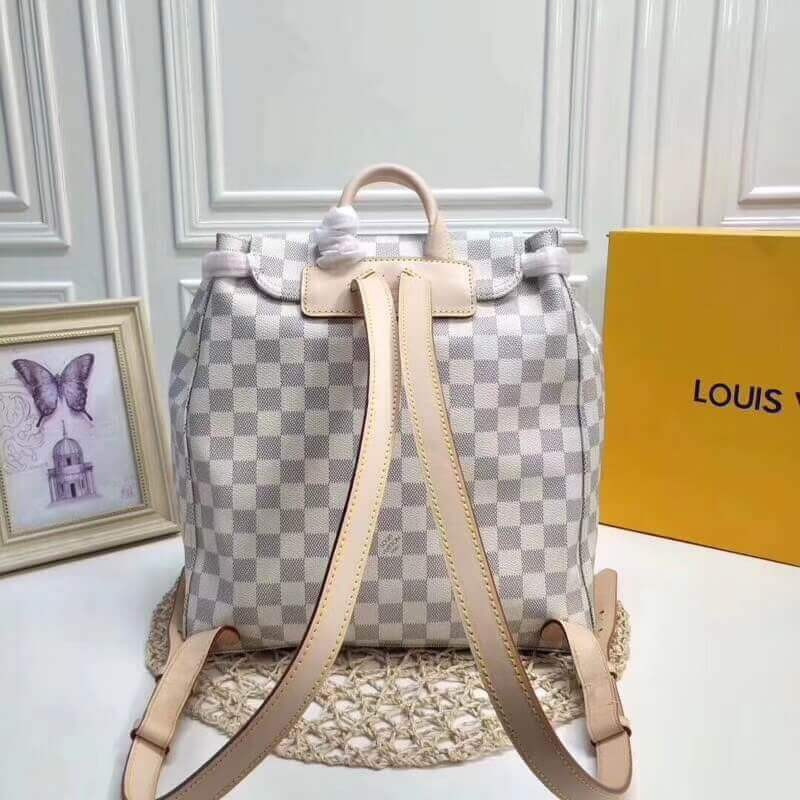 Replica Louis Vuitton Damier Azur Canvas Sperone Backpack N41578 - Image 5