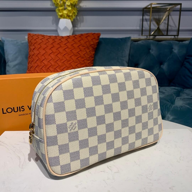 Replica Louis Vuitton Damier Azur Canvas Toiletry Bag 25 N41420 - Image 3
