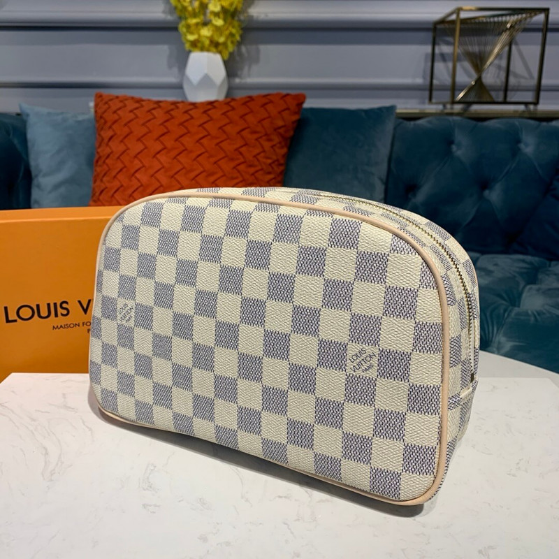 Replica Louis Vuitton Damier Azur Canvas Toiletry Bag 25 N41420 - Image 4