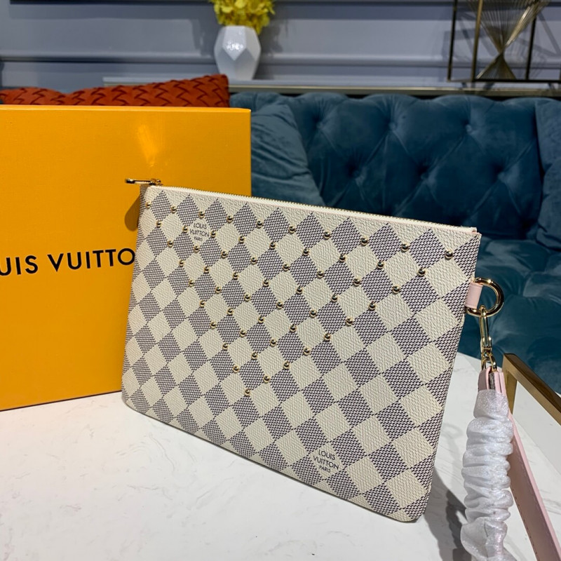 Replica Louis Vuitton Damier Azur Canvas Zipped Pochette N67500 - Image 3