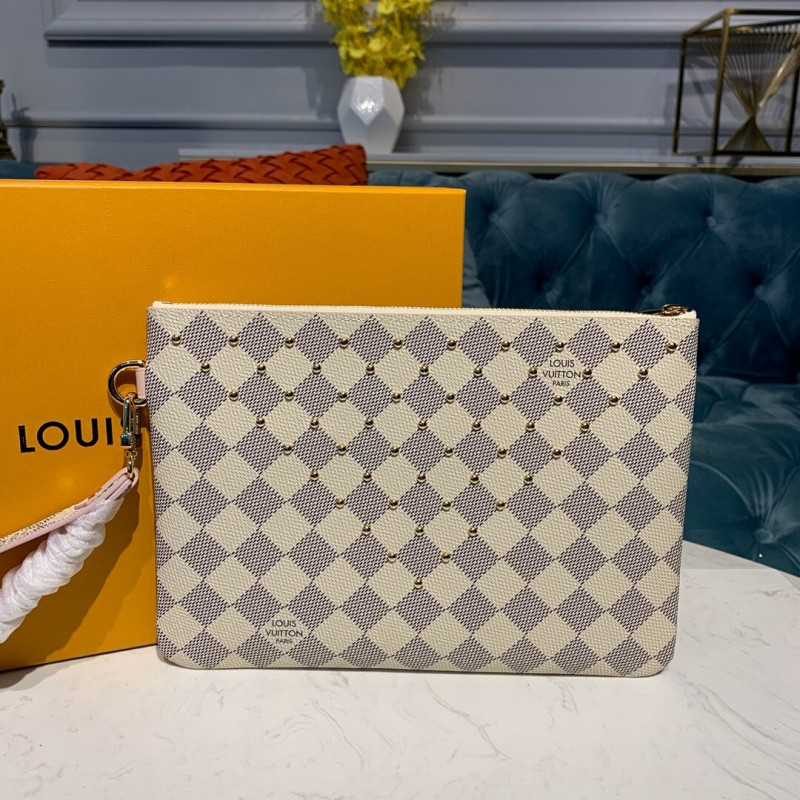 Replica Louis Vuitton Damier Azur Canvas Zipped Pochette N67500 - Image 4