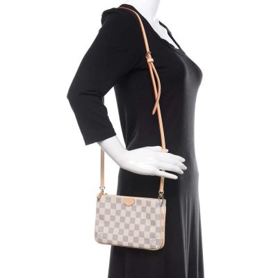 Alternative view of Replica Louis Vuitton Damier Azur Double Zip Pochette N60460