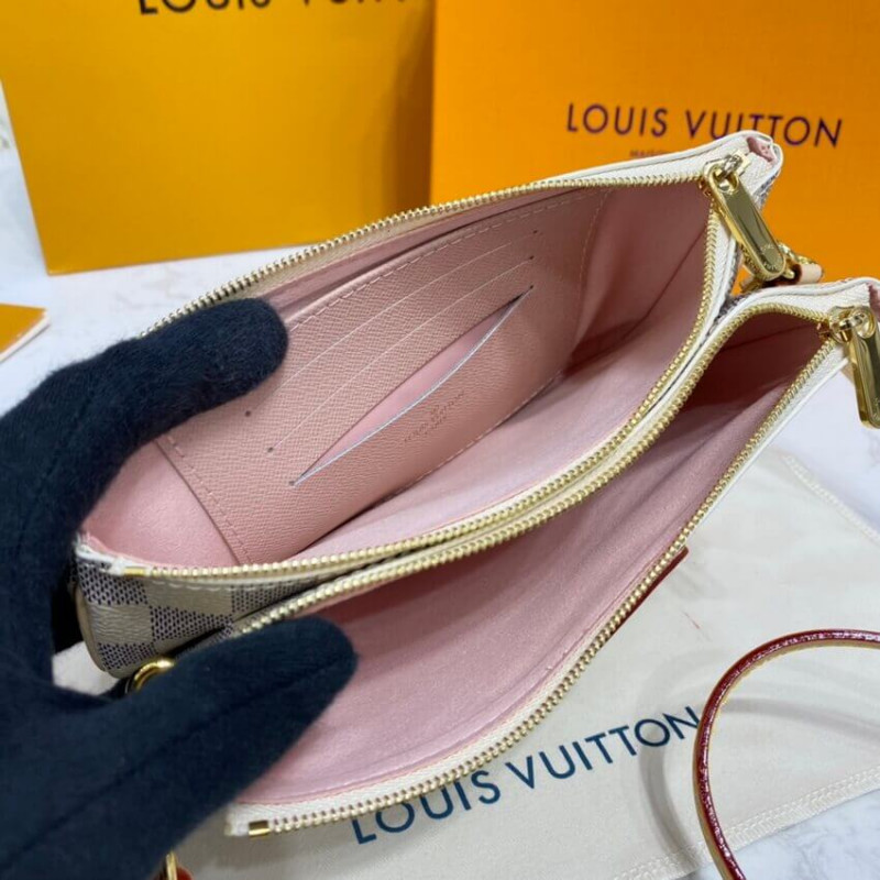 Replica Louis Vuitton Damier Azur Double Zip Pochette N60460 - Image 13