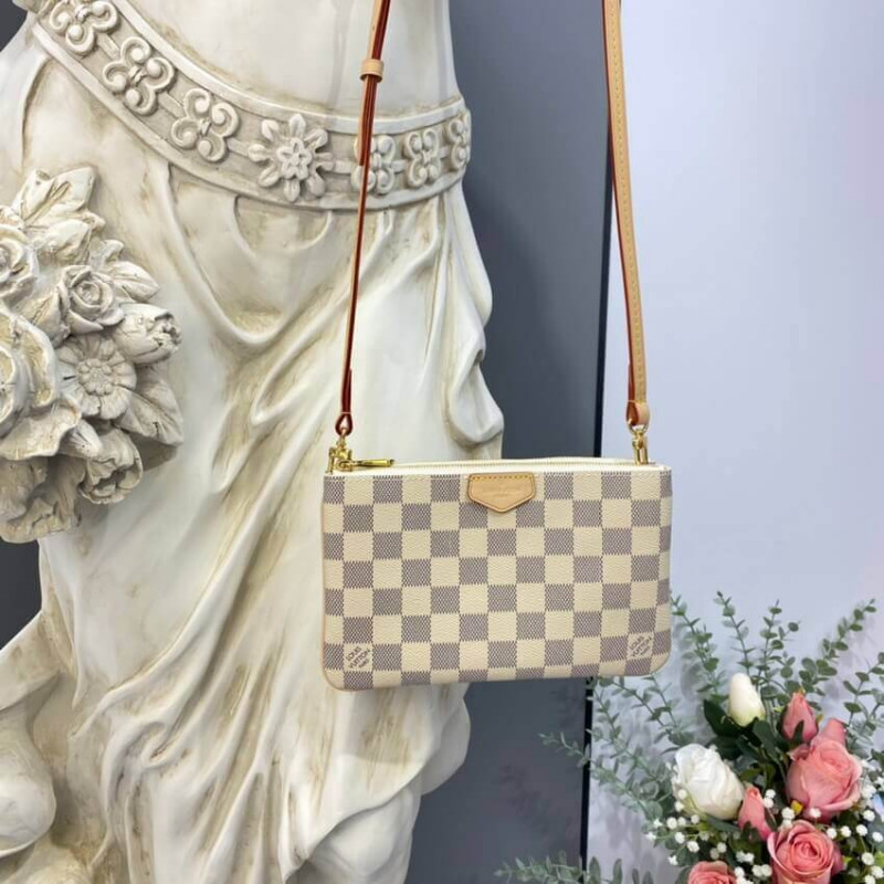 Replica Louis Vuitton Damier Azur Double Zip Pochette N60460 - Image 3