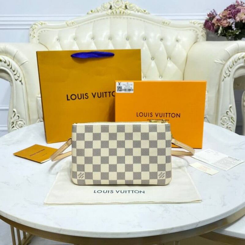 Replica Louis Vuitton Damier Azur Double Zip Pochette N60460 - Image 6