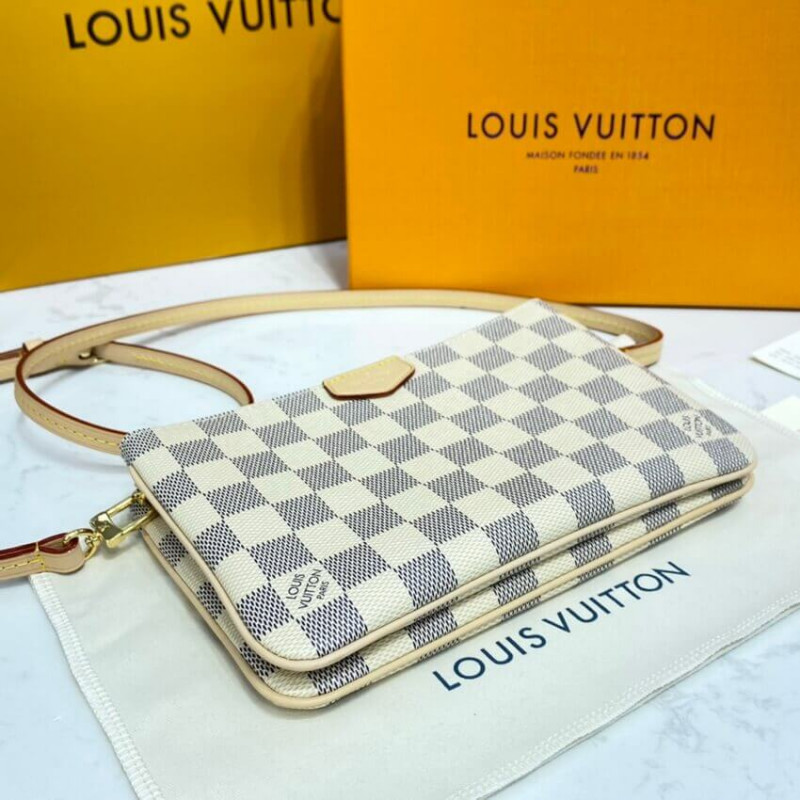 Replica Louis Vuitton Damier Azur Double Zip Pochette N60460 - Image 7