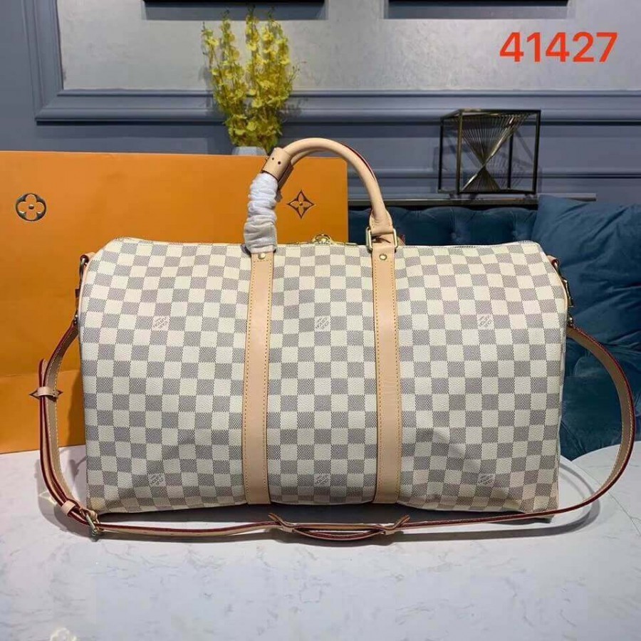 Replica Louis Vuitton Damier Azur Keepall Bandouliere 50 N41427 - Image 4