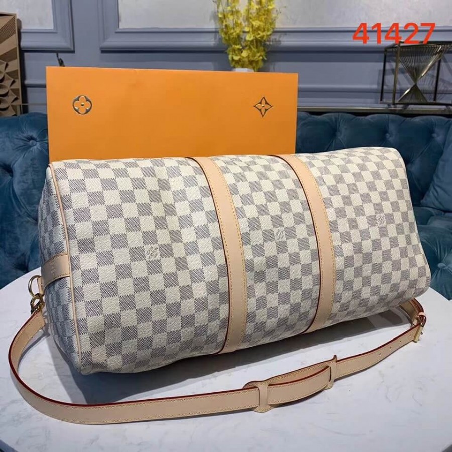 Replica Louis Vuitton Damier Azur Keepall Bandouliere 50 N41427 - Image 7