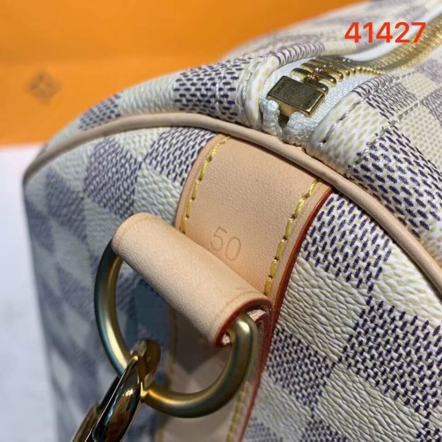Replica Louis Vuitton Damier Azur Keepall Bandouliere 50 N41427 - Image 8