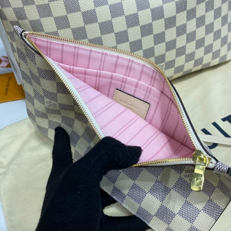 Replica Louis Vuitton Damier Azur Neverfull Mm N45295 Pink - Image 11