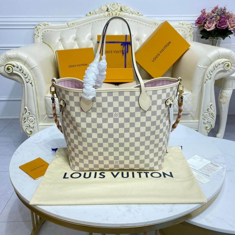 Replica Louis Vuitton Damier Azur Neverfull Mm N45295 Pink - Image 5