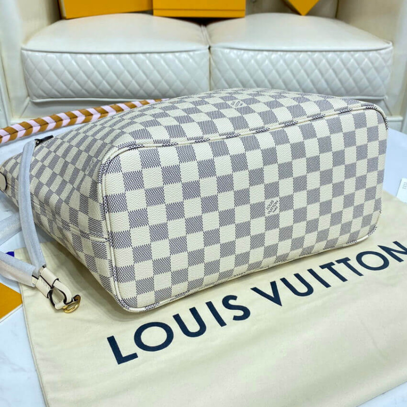 Replica Louis Vuitton Damier Azur Neverfull Mm N45295 Pink - Image 6